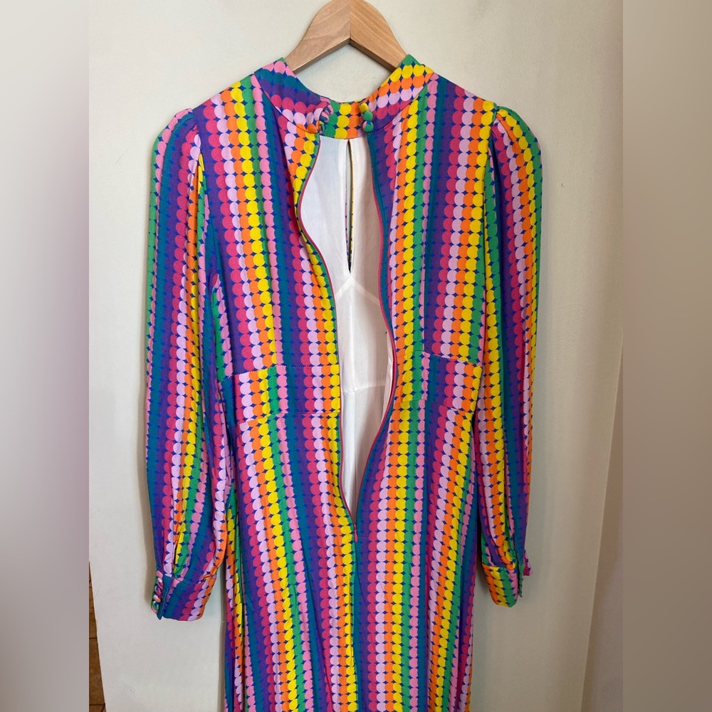Olivia Rubin Agnes Rainbow Maxi Dress Size 4 Bold Boho Designer Maximalist - Picture 7 of 16